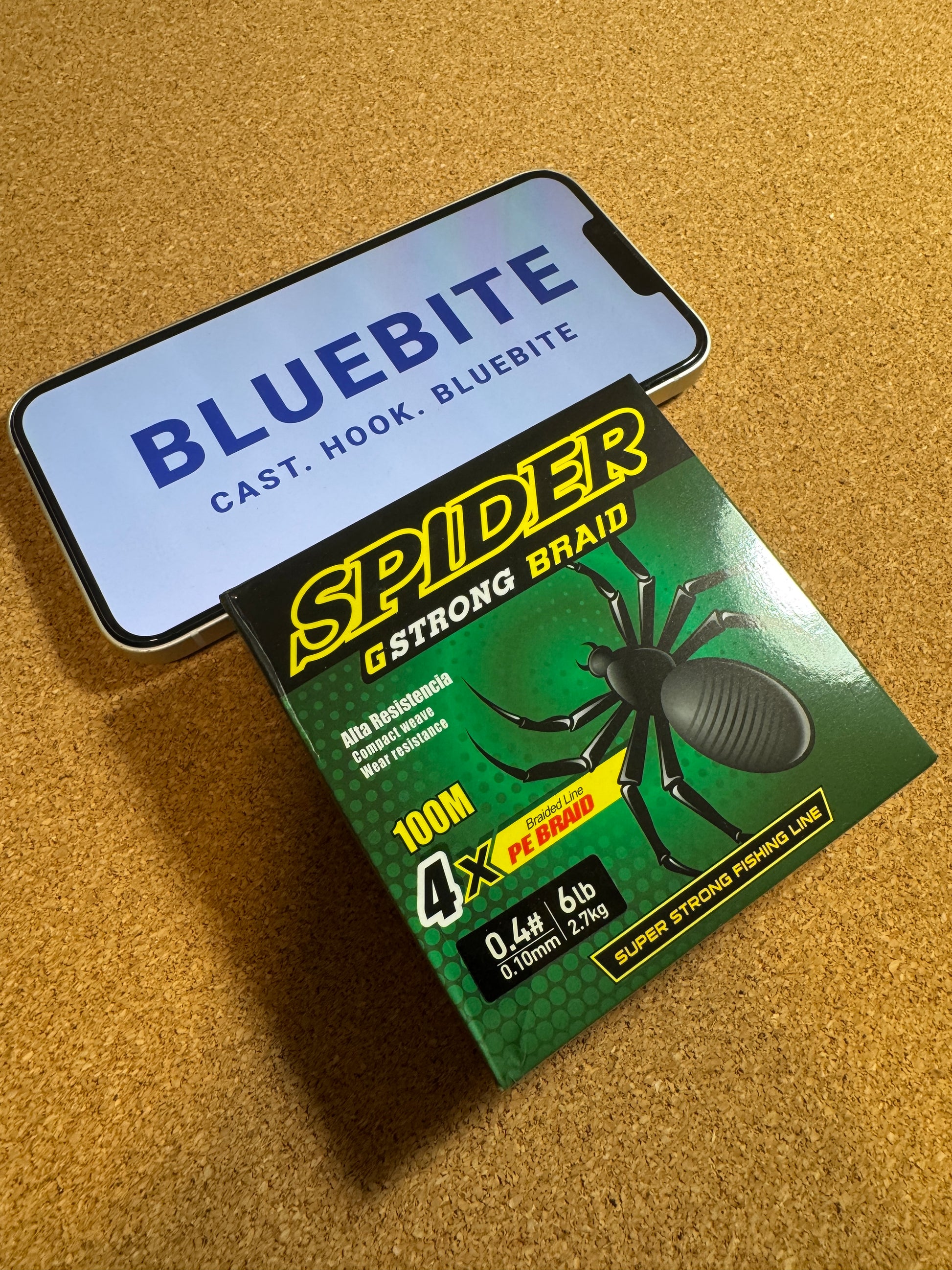 	•	100m x4 braided PE fishing line – Bluebite
	•	Green PE fishing line for spinning reel
	•	High strength fishing line for bream, tailor, flathead